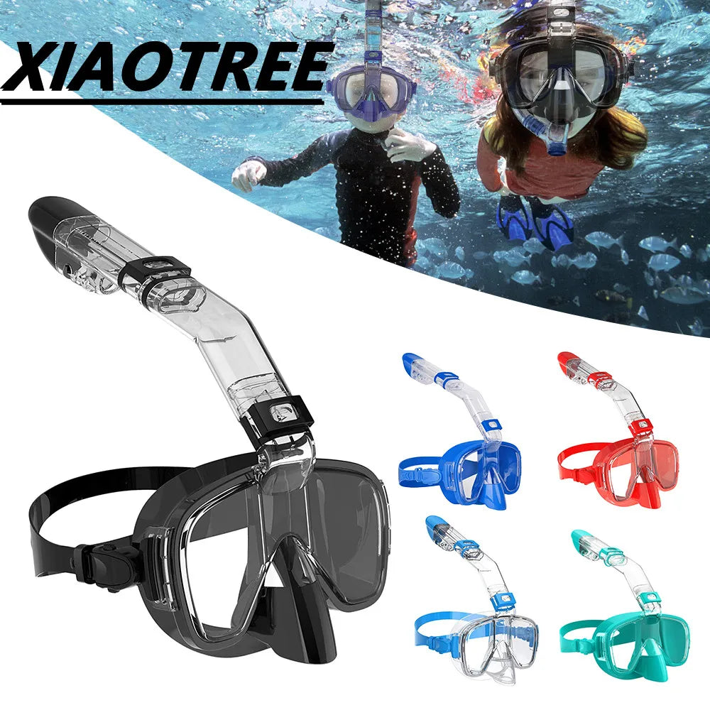Masque de Plongée Demi-Visage avec Tuba pour Enfants et Adultes – Anti-Buée, Étanche, Respirabilité Sécurisée - BLACKBEARD OUTDOOR INDUSTRIES