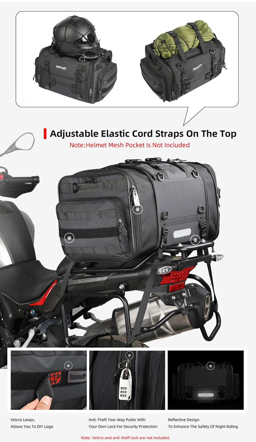 sacoche de voyage pour moto Rhinowalk 19L / 80L Ma boutique