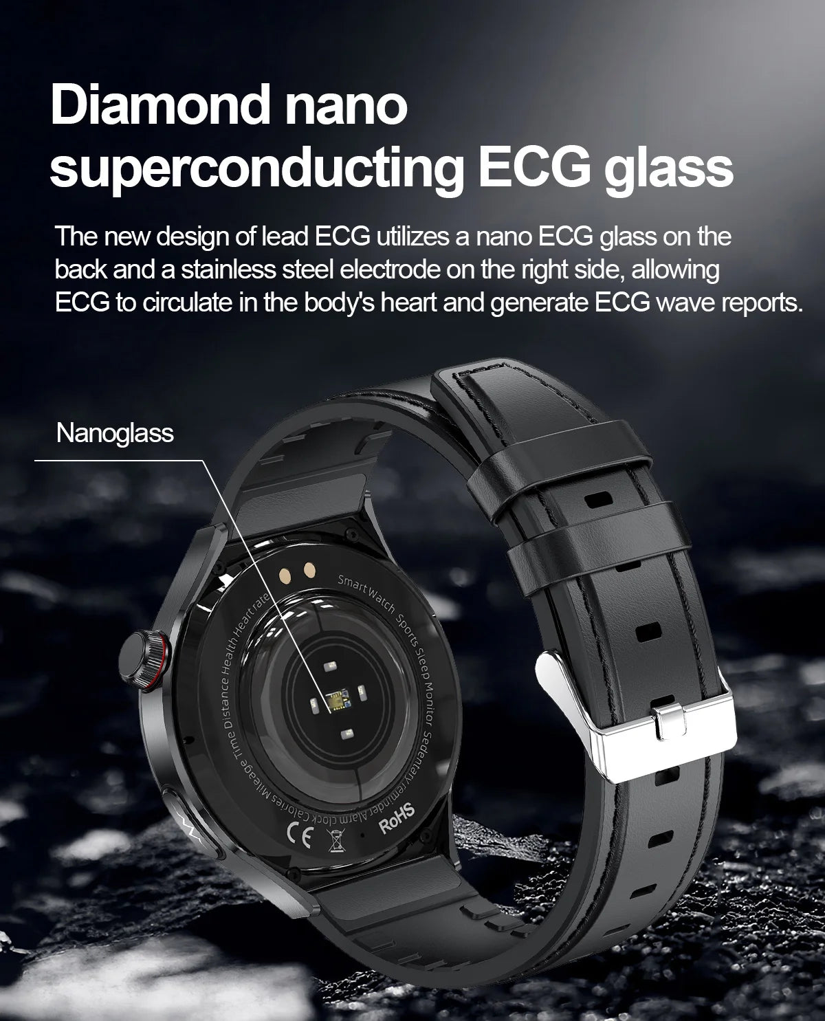 Montre Connectée Médicale GUHUAVMI TK26 – ECG+PPG – Uric Acid, Température, Lipides, Appels Bluetooth – Écran AMOLED 1.43” – Étanche IP68 - BLACKBEARD OUTDOOR INDUSTRIES