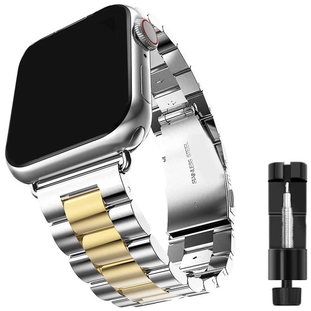 Bracelet en Acier Inoxydable pour Apple Watch – Bandes Métalliques pour iWatch Ultra / Series 10/9/8/7/6/5/4/3/SE BLACKBEARD OUTDOOR INDUSTRIES