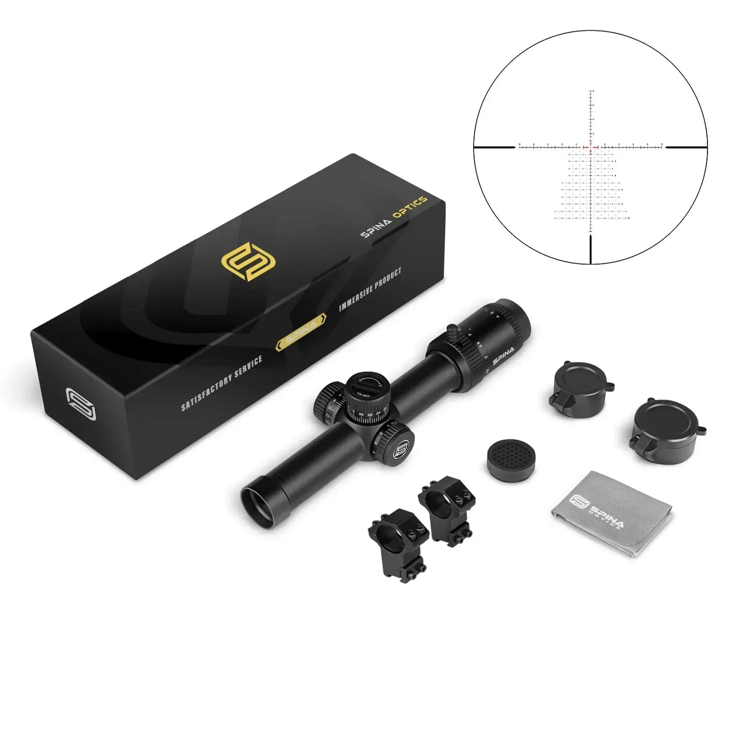 SPINA OPTICS WolfChase LPVO 1.2-6x24 FFP/SFP - Lunette de Tir pour Fusil, Viseur à Point Rouge, Optique de Chasse et CQB Ma boutique