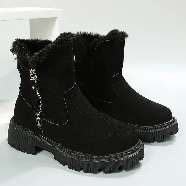 Bottes d'Hiver Femme 2024 - Bottes de Neige à Fourrure, Mi-Mollet, Imperméables et Chaudes, Bottes de Randonnée Extérieures pour Femme - BLACKBEARD OUTDOOR INDUSTRIES