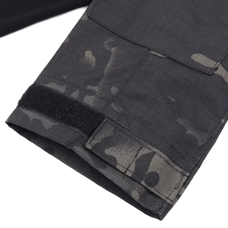 Chemise Tactique à Manches Longues Outdoor CP - T-shirt Combat à Zip 1/4 en Ripstop Coton Camo pour Hommes BLACKBEARD OUTDOOR INDUSTRIES