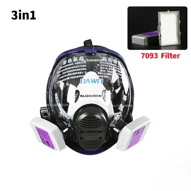 Masque à Gaz Chimique 6800 — Respirateur Anti-poussière et Anti-buée avec Filtres pour Gaz Organiques, Gaz Acides, Ammoniac et Soudure - BLACKBEARD OUTDOOR INDUSTRIES