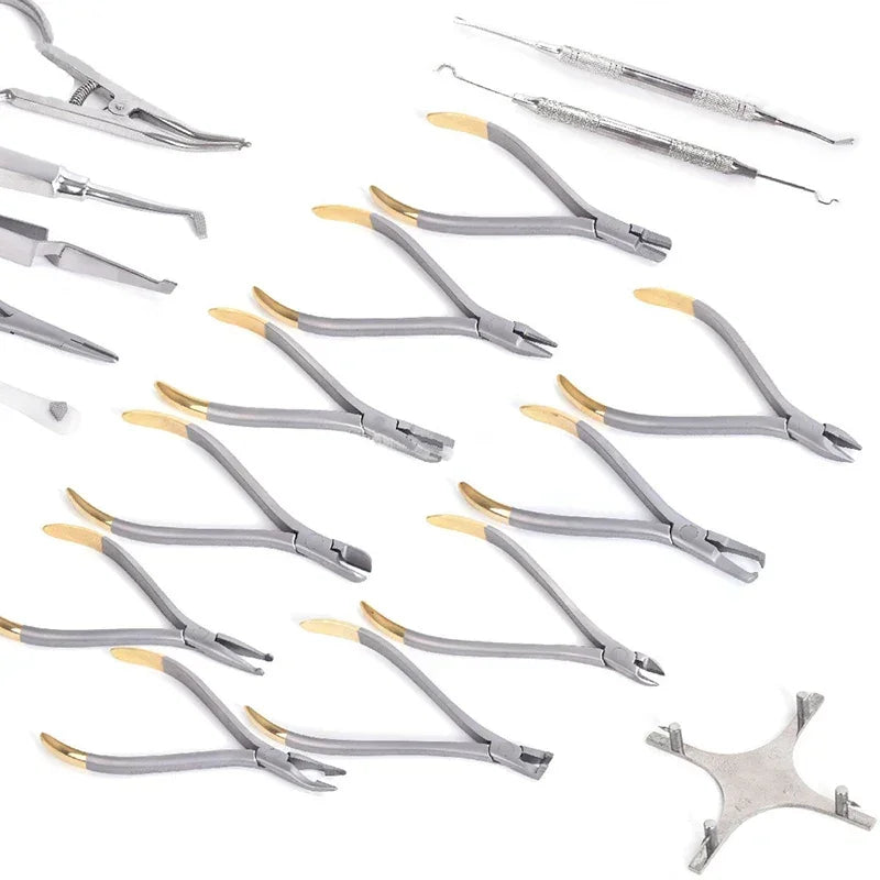 Kit Complet 18 Pièces d’Outils Orthodontiques avec Localisateur de Brackets TC – DENTOSEE Ma boutique