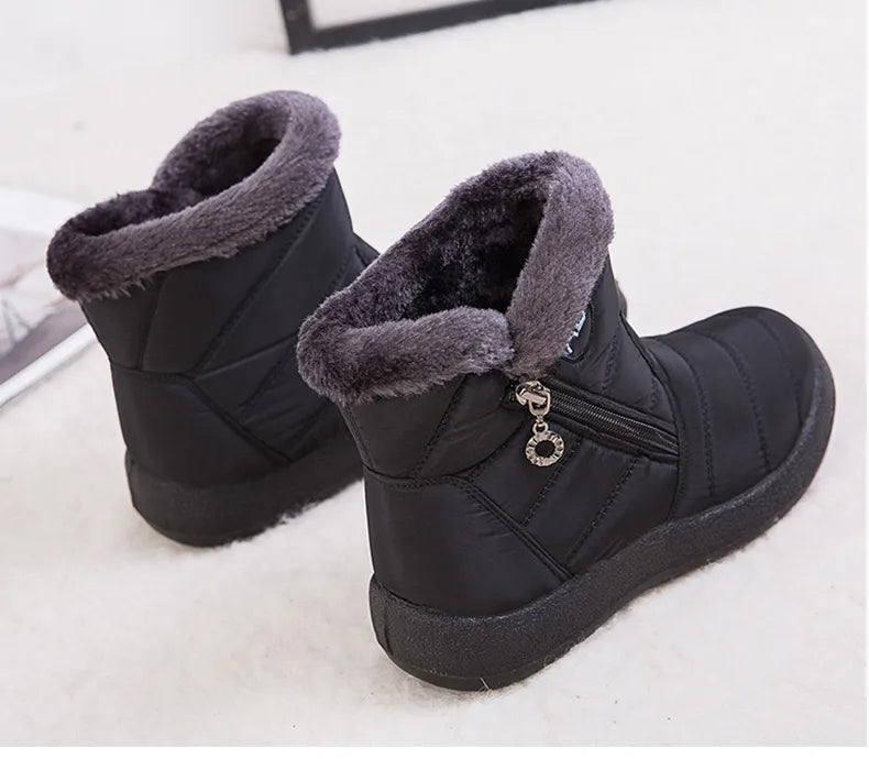 Bottines Hiver Femme Fourrées & Imperméables – Chaussures Chaudes à Talon Plat – Style Élégant & Confort – Neige / Froid - BLACKBEARD OUTDOOR INDUSTRIES