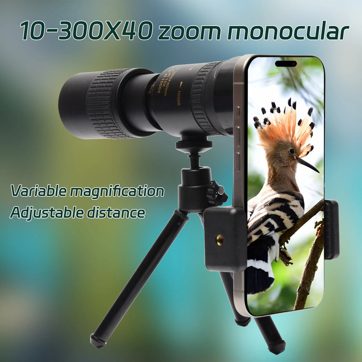 Longues-Vues Monoculaire 10-300x40 HD avec Prismes BAK4 – Télescope Portable Haute Définition pour Chasse, Camping et Observation à Longue Distance - BLACKBEARD OUTDOOR INDUSTRIES