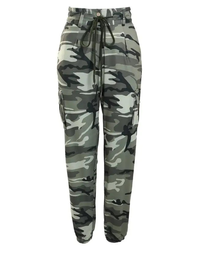 Pantalon Cargo Femme Imprimé Camouflage avec Cordon de Serrage et Poches – Style Safari Décontracté - BLACKBEARD OUTDOOR INDUSTRIES