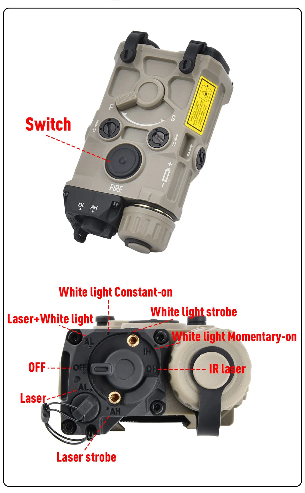 pointeur laser tactique lampe led WADSN Ma boutique