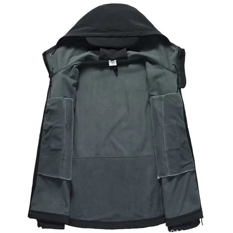 Veste Tactique Homme Softshell Techwear Coupe-Vent | Imperméable | Respirante | Polaire Intérieure | Capuche | 4 Saisons - BLACKBEARD OUTDOOR INDUSTRIES