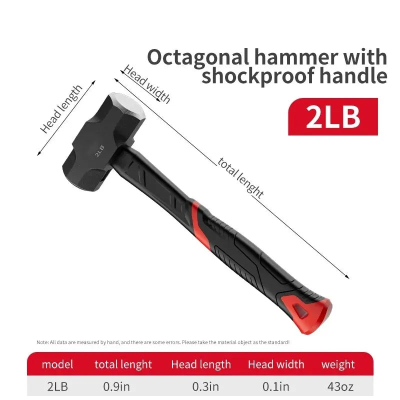 Marteau Octogonal – Marteau Outil pour Démolition Murale – Marteau à Main Double Face - BLACKBEARD OUTDOOR INDUSTRIES