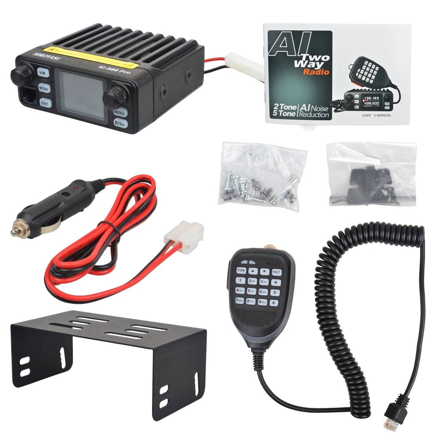 HIROYASU IC-980 Pro – Radio Mobile VHF/UHF Double Bande 25W 200 Canaux - BLACKBEARD OUTDOOR INDUSTRIES