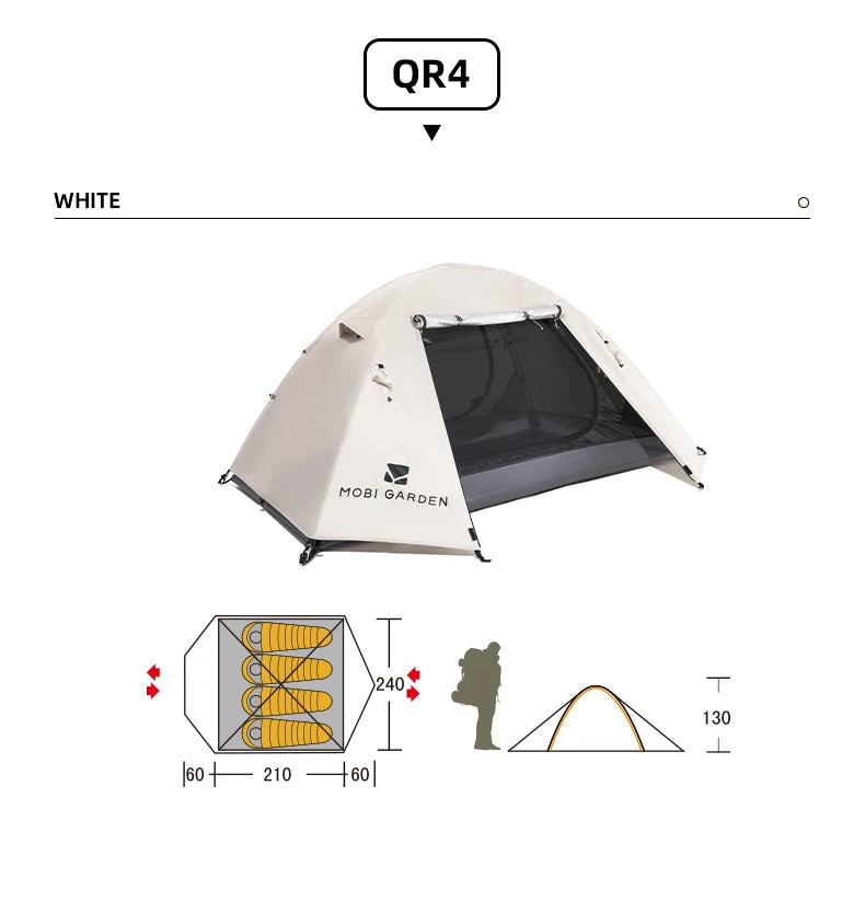 MOBI GARDEN Tente de Trekking pour Camping et Randonnée - 3/4 Personnes - BLACKBEARD OUTDOOR INDUSTRIES