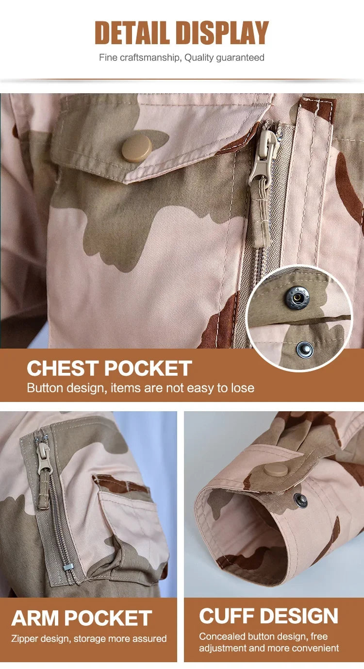 Set de Vêtements Tactiques BDU - Chemise et Pantalon Camouflage pour Entraînement en Plein Air, Randonnée, Chasse, Airsoft, Sniper, Combat, Ghillie Suit - BLACKBEARD OUTDOOR INDUSTRIES