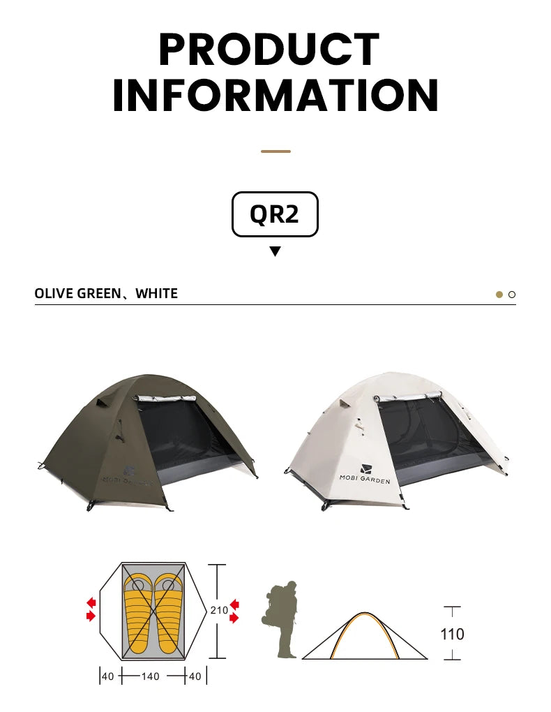 MOBI GARDEN Tente de Trekking pour Camping et Randonnée - 3/4 Personnes - BLACKBEARD OUTDOOR INDUSTRIES