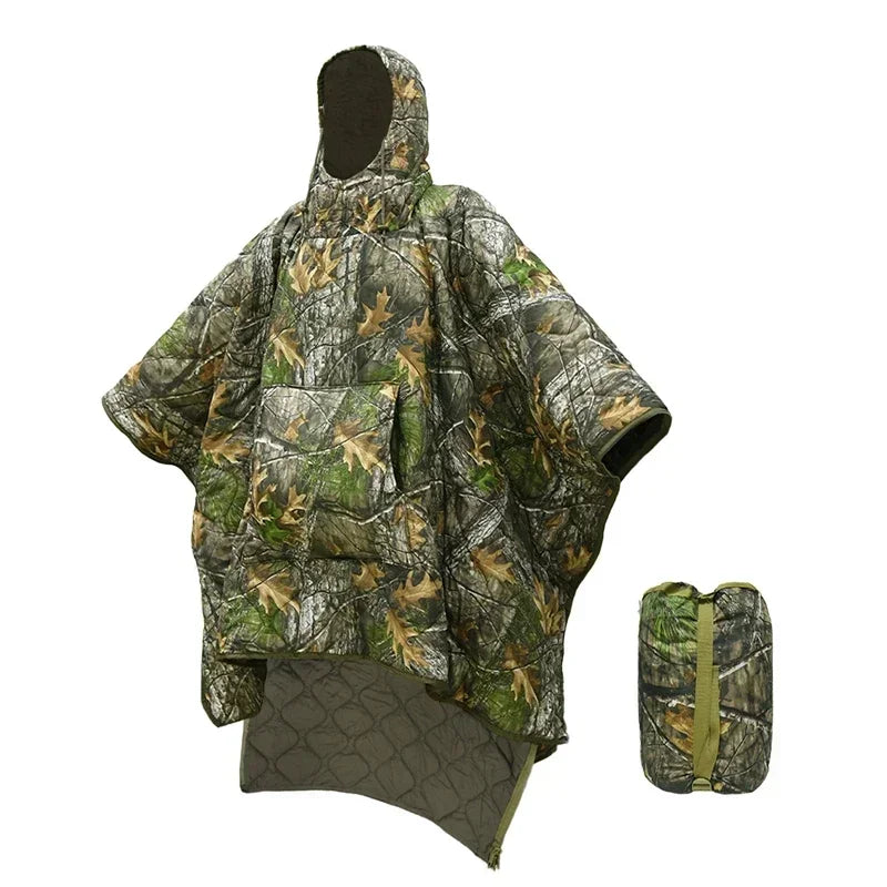 Couverture Poncho Camouflage Imperméable – Isolation Thermique & Doublure Chaude pour Camping, Randonnée, Chasse et Survie - BLACKBEARD OUTDOOR INDUSTRIES