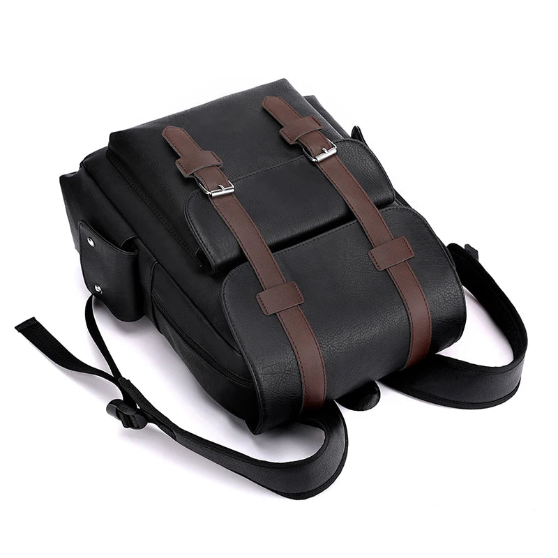 Sac à Dos Homme en Cuir PU – Élégant & Fonctionnel | Ordinateur Portable & École | 20–35L - BLACKBEARD OUTDOOR INDUSTRIES