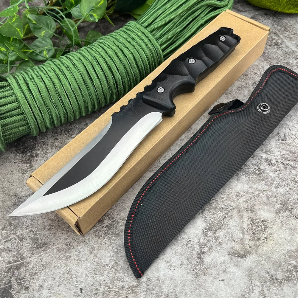 New JL Couteau à Lame Fixe Droite Couteau polyvalent portable pour survie en milieu sauvage + étui K - BLACKBEARD OUTDOOR INDUSTRIES