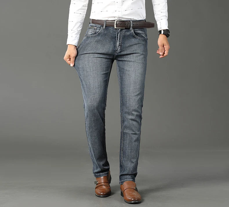 Jeans Business Homme – Coupe Droite Stretch, Bleu/Noir, Denim Classique BLACKBEARD OUTDOOR INDUSTRIES