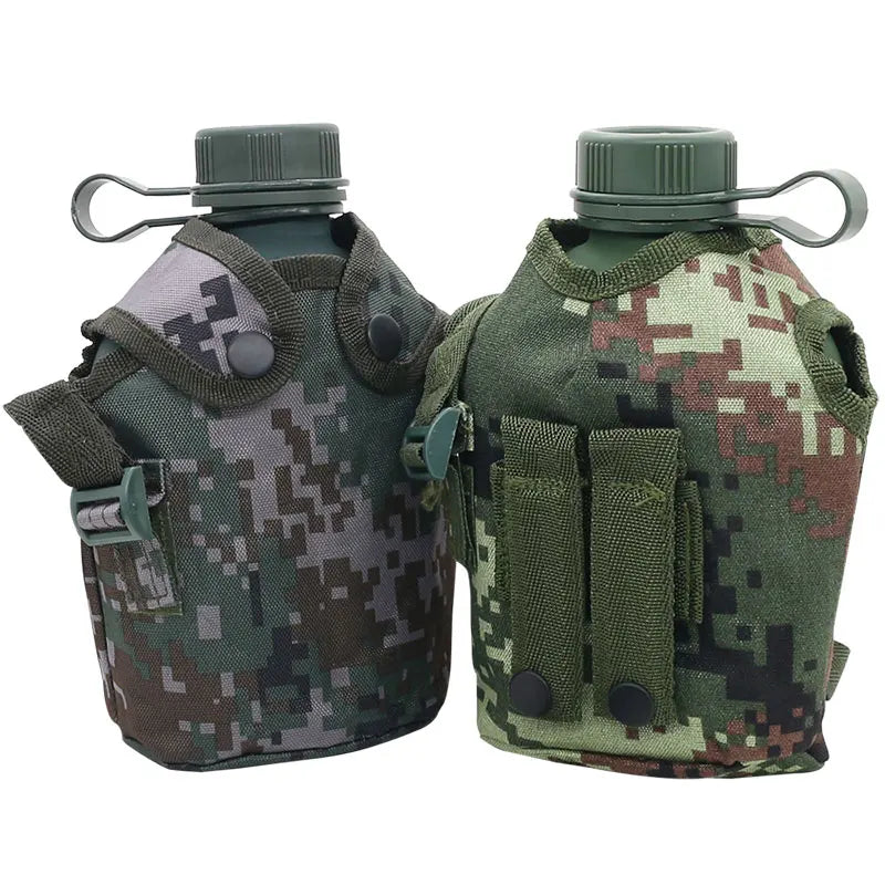 Gourde Camouflage 1L – Bouteille d'Eau Militaire en Aluminium avec Sangle pour Camping, Randonnée et Aventures Extérieures - BLACKBEARD OUTDOOR INDUSTRIES