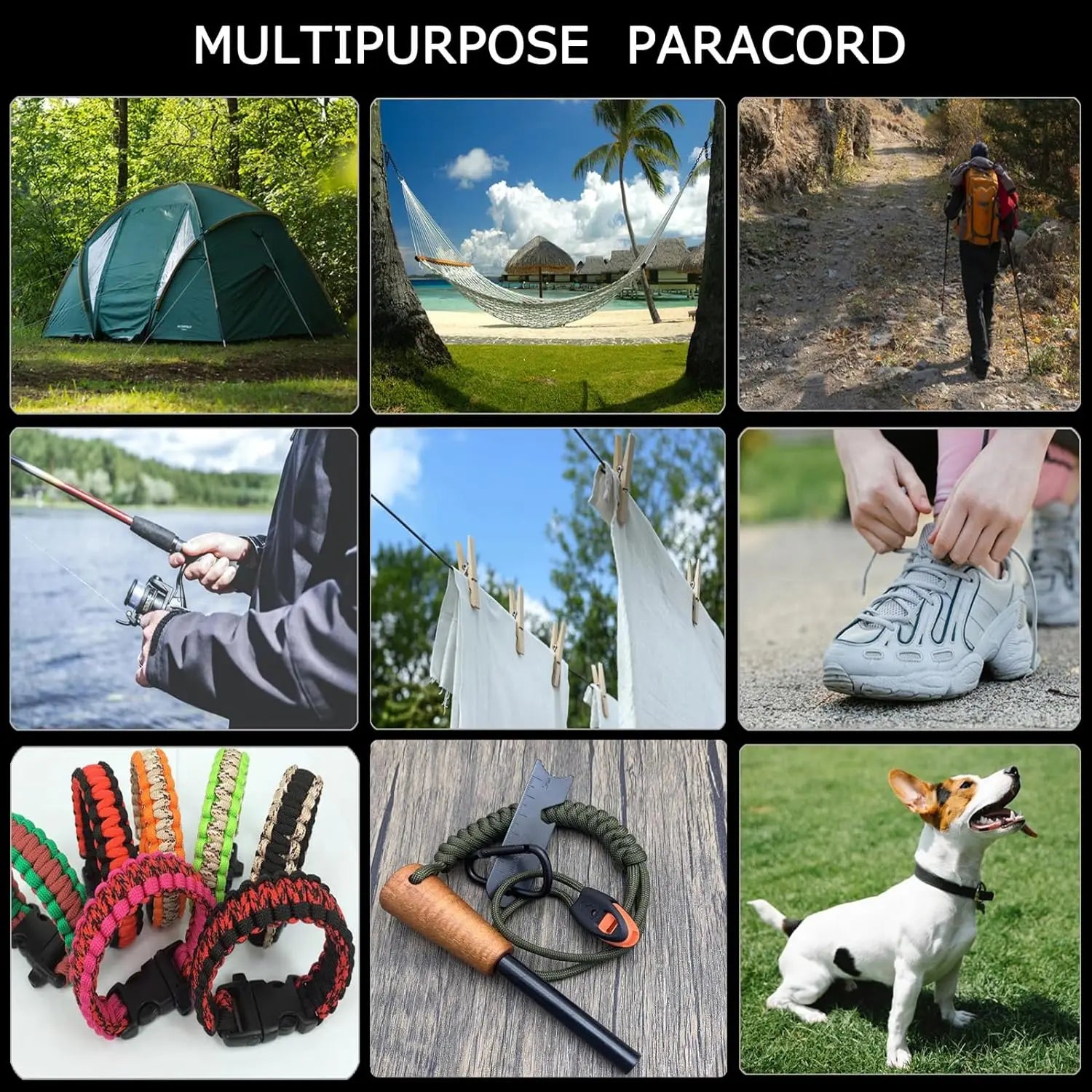 Corde Paracorde 9 Brins – 650 lb – Diamètre 4 mm – 5/15/31 mètres - BLACKBEARD OUTDOOR INDUSTRIES