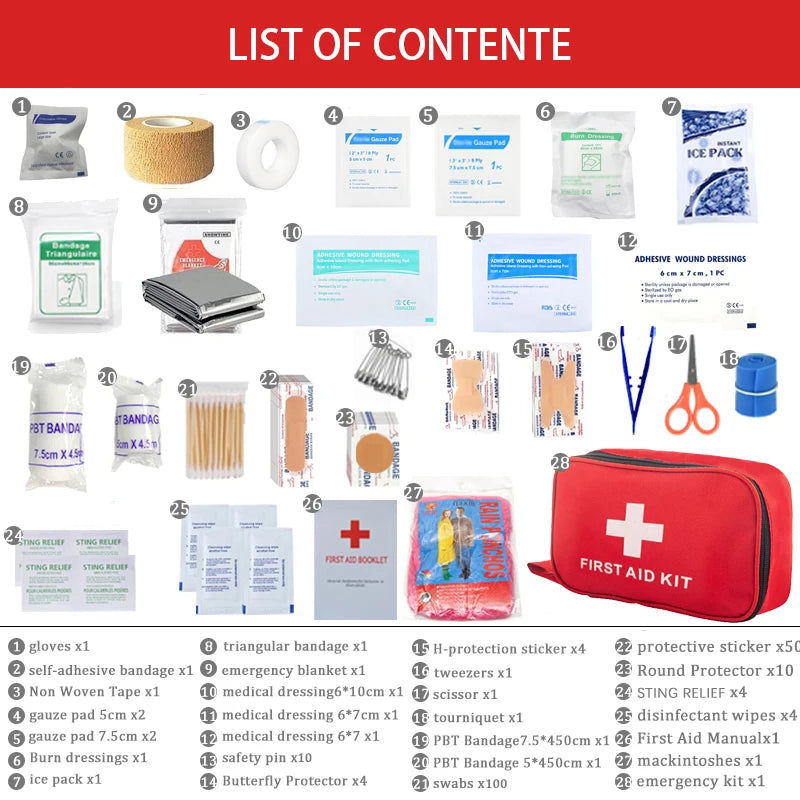 Trousse de Premiers Secours Multiservices – Kit Médical Portable pour Activités Extérieures (Randonnée, Camping, Chasse, etc.) - BLACKBEARD OUTDOOR INDUSTRIES