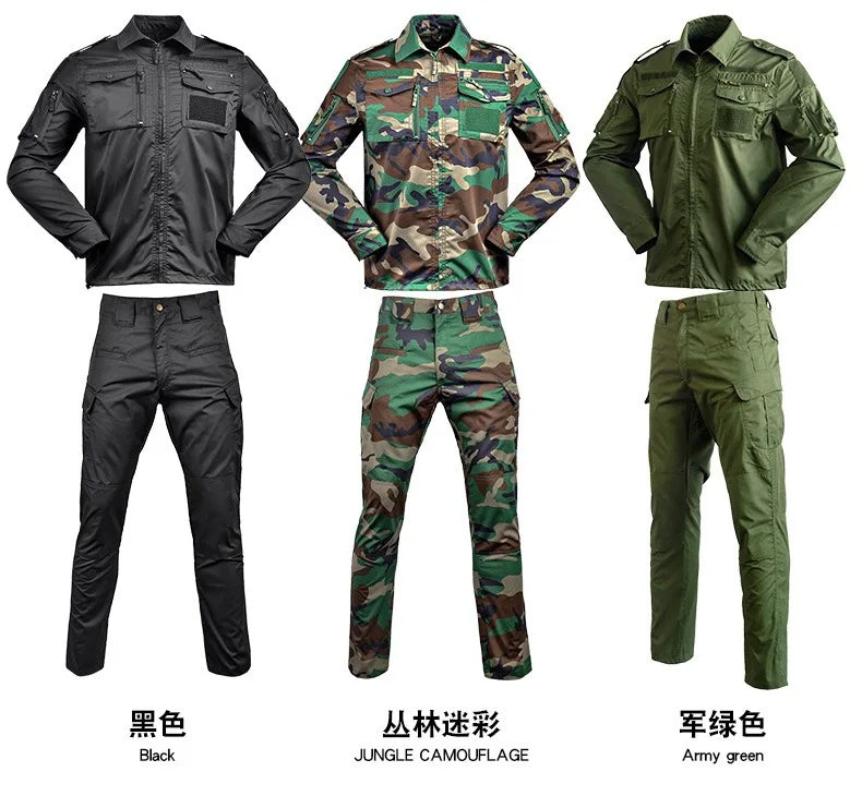 Set de Vêtements Tactiques BDU - Chemise et Pantalon Camouflage pour Entraînement en Plein Air, Randonnée, Chasse, Airsoft, Sniper, Combat, Ghillie Suit - BLACKBEARD OUTDOOR INDUSTRIES