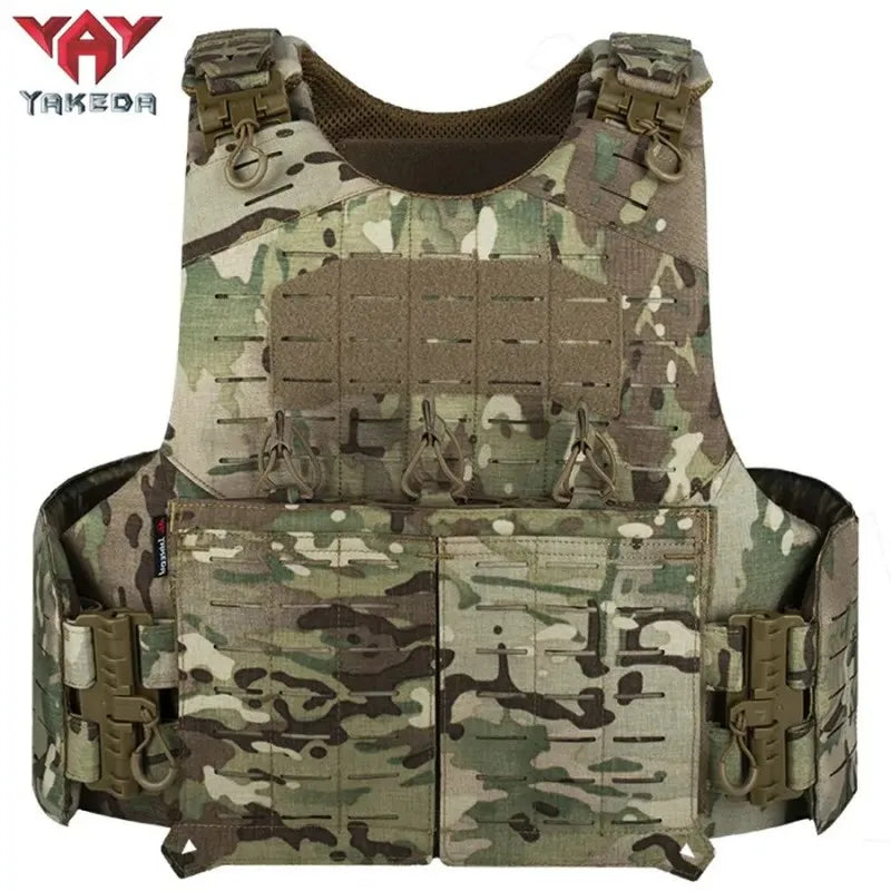 Gilet de Chasse Yakeda 1000D à Libération Rapide – Gilet Tactique Modulaire avec Système MOLLE Découpé au Laser et Poche Double et Triple pour Chargeurs BLACKBEARD OUTDOOR INDUSTRIES