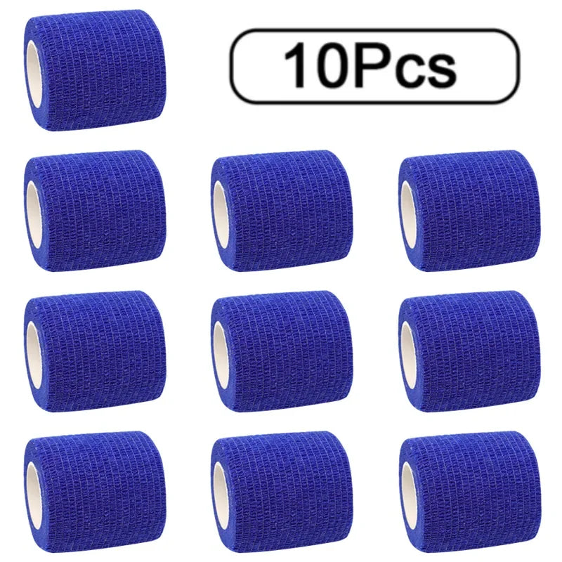 10 Rouleaux de Bande Auto-adhésive Élastique - Bandage Sportif, Tape de Protection pour Articulations (Genou, Doigt, Épaule) et Accessoires Tatouage - BLACKBEARD OUTDOOR INDUSTRIES