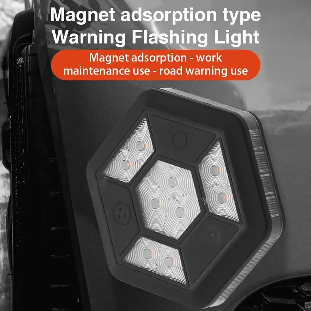 Feu de Signalisation Rotatif LED Magnétique Rechargeable - Lumière de Sécurité pour Voiture, Jaune et Blanche BLACKBEARD OUTDOOR INDUSTRIES