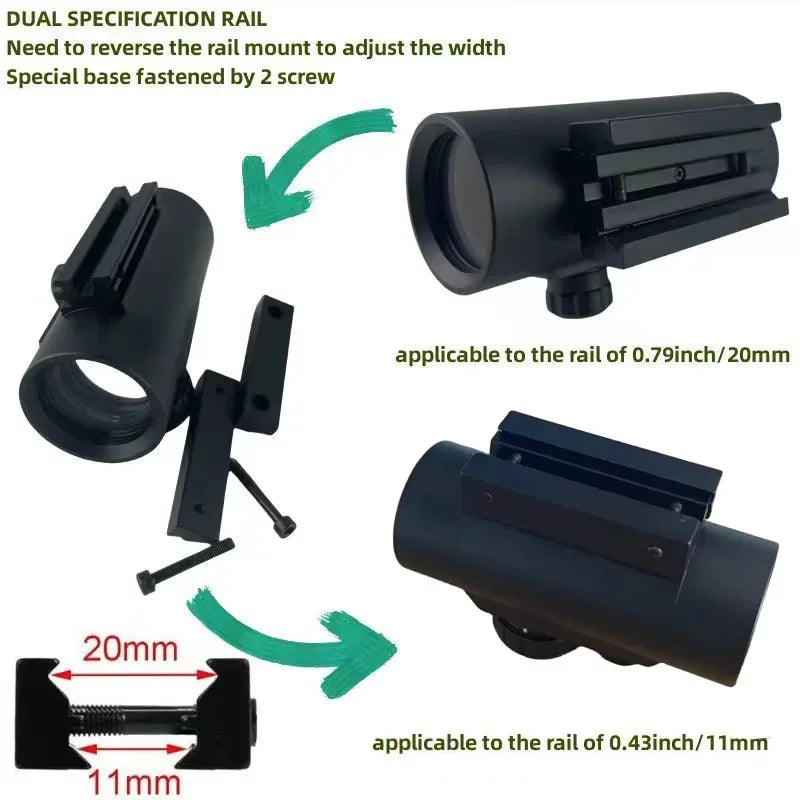 Viseur Reflex 1X40 HD101 Red Dot Sight — 4 Réticules Rouge/Vert pour Rail 11 mm ou 20 mm - BLACKBEARD OUTDOOR INDUSTRIES