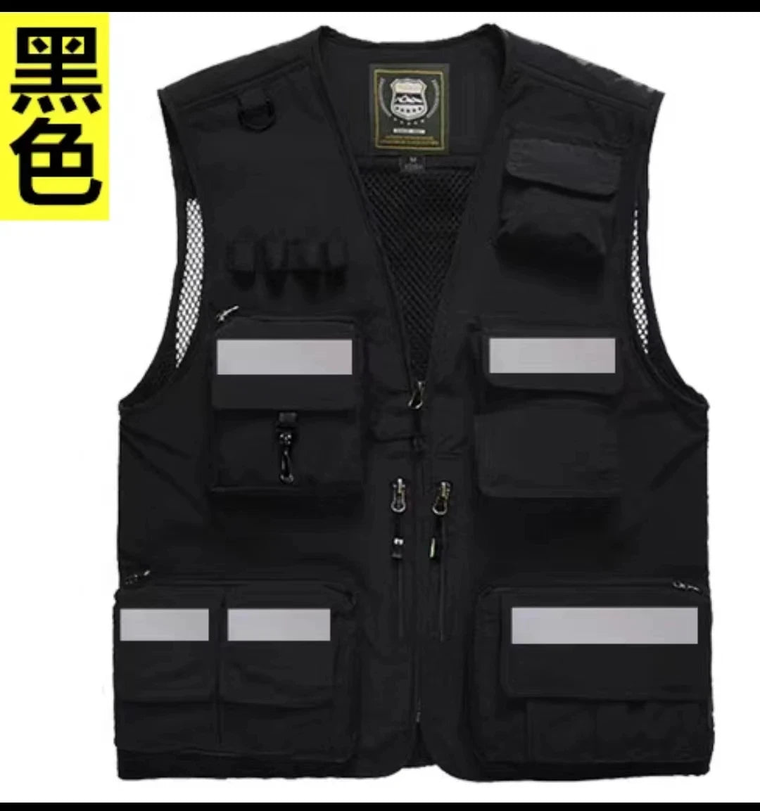 Gilet de Sécurité Réfléchissant Haute Visibilité - Veste de Travail Fluorescente pour Motocyclistes - BLACKBEARD OUTDOOR INDUSTRIES