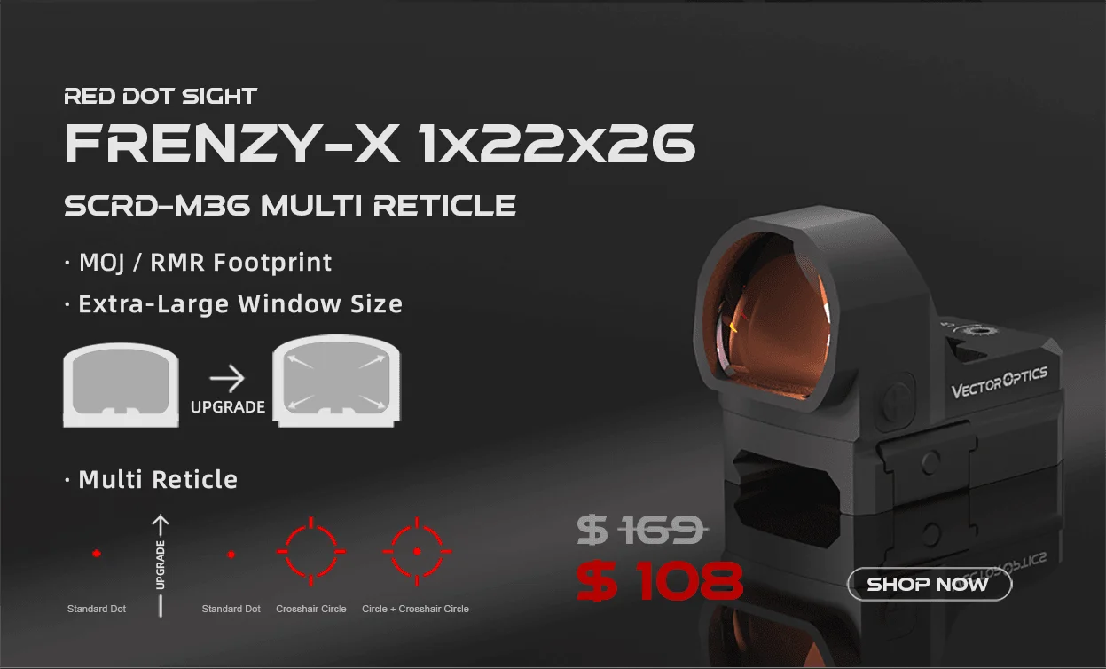 Vector Optics Magnifier 3x, 4x, 5x avec Monture à Pivot – Amplificateur de Précision pour Viseur Point Rouge (Compatible avec Maverick Scrapper) - BLACKBEARD OUTDOOR INDUSTRIES
