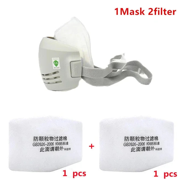 Masque Anti-Poussière avec 20 Filtres en Coton - Respirateur Demi-Visère pour Protection Contre la Poussière, Brouillard, Fumée et Gaz - Idéal pour l'Industrie, la Construction et le Travail Général BLACKBEARD OUTDOOR INDUSTRIES