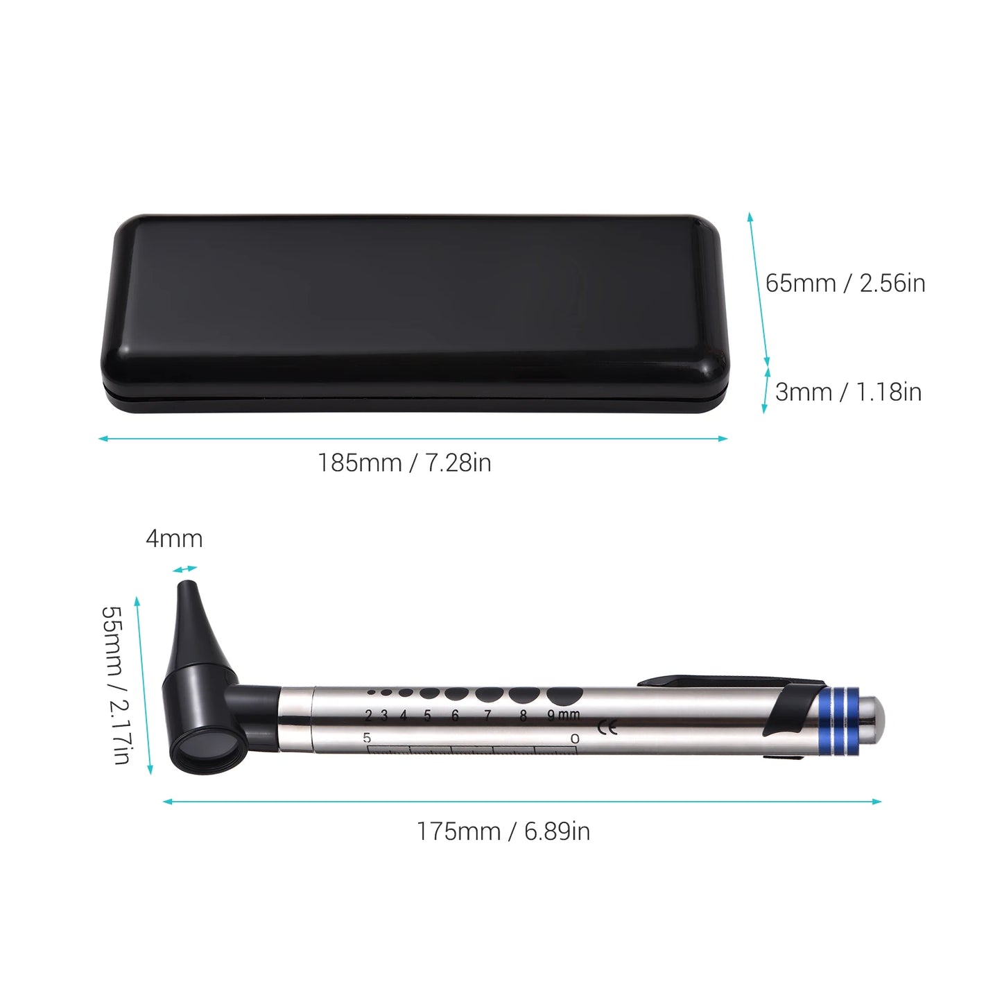 Kit de Diagnostic 2 en 1 – Otoscope et Outil de Diagnostic des Yeux avec Lumière LED et Embouts Remplaçables de 4mm - BLACKBEARD OUTDOOR INDUSTRIES