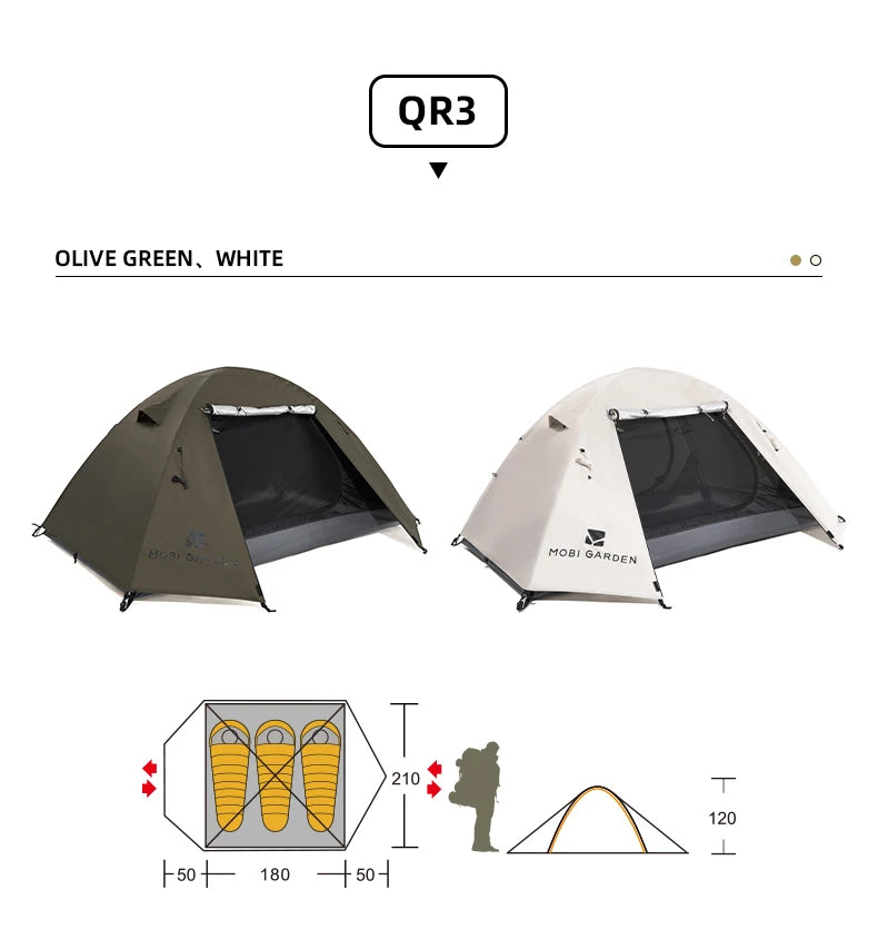 MOBI GARDEN Tente de Trekking pour Camping et Randonnée - 3/4 Personnes - BLACKBEARD OUTDOOR INDUSTRIES
