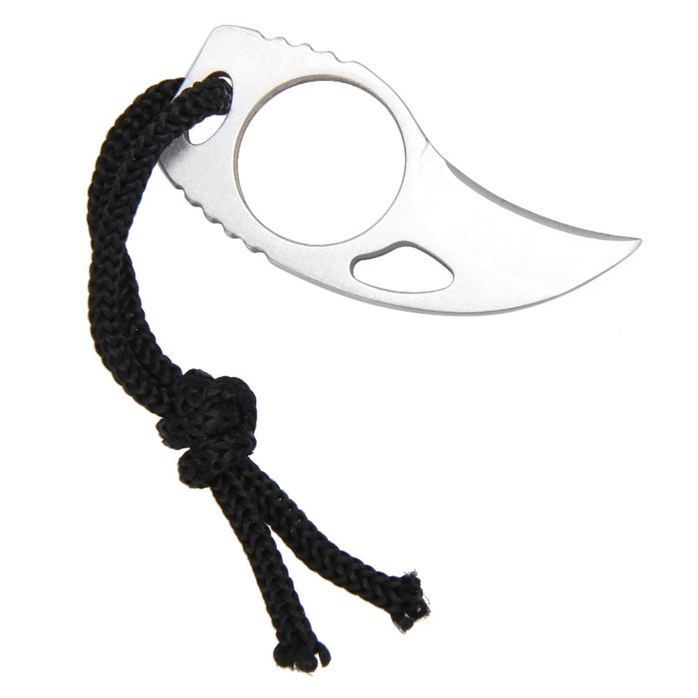 Couteau de Survie avec Anneau de Doigt, Mini Couteau Poche avec Étui en Cuir - Outil EDC Multifonction pour Camping, Randonnée et Aventure - BLACKBEARD OUTDOOR INDUSTRIES