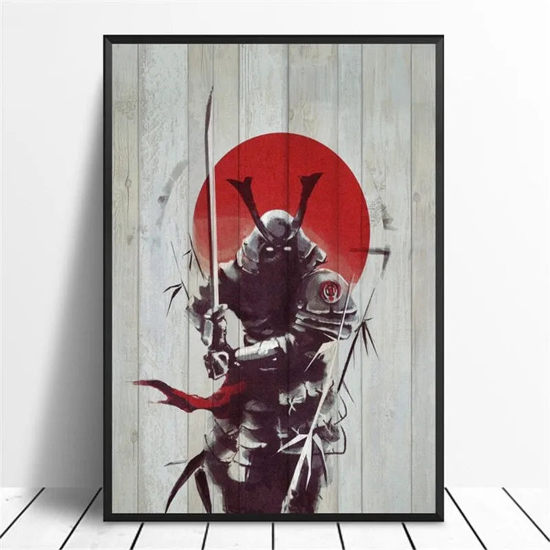 Poster Retro Japon Samurai – Impression sur Toile Canvas - BLACKBEARD OUTDOOR INDUSTRIES