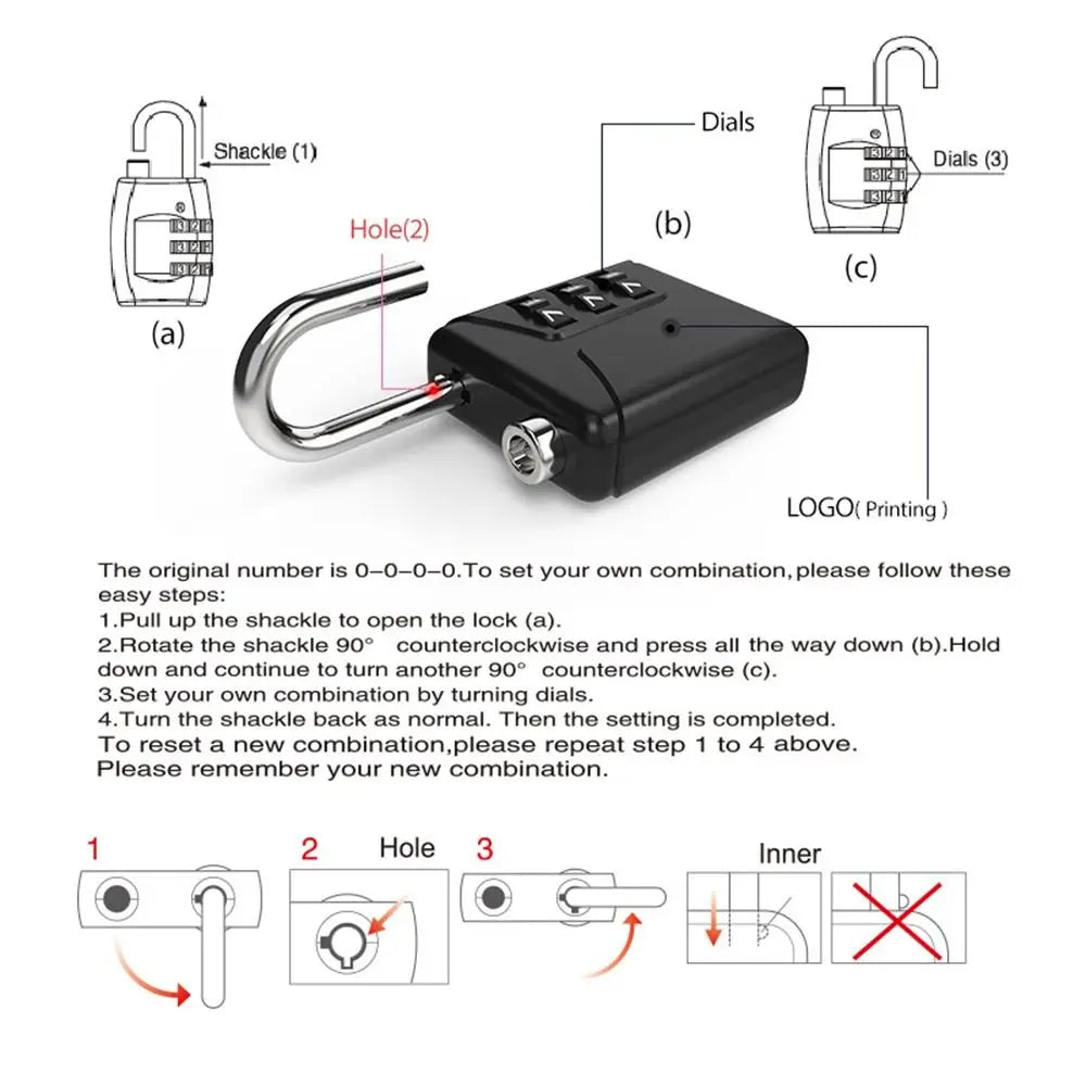 Mini Cadenas à Combinaison 3 Chiffres – Serrure pour Sac à Dos, Valise, Casier d’Étudiant - BLACKBEARD OUTDOOR INDUSTRIES