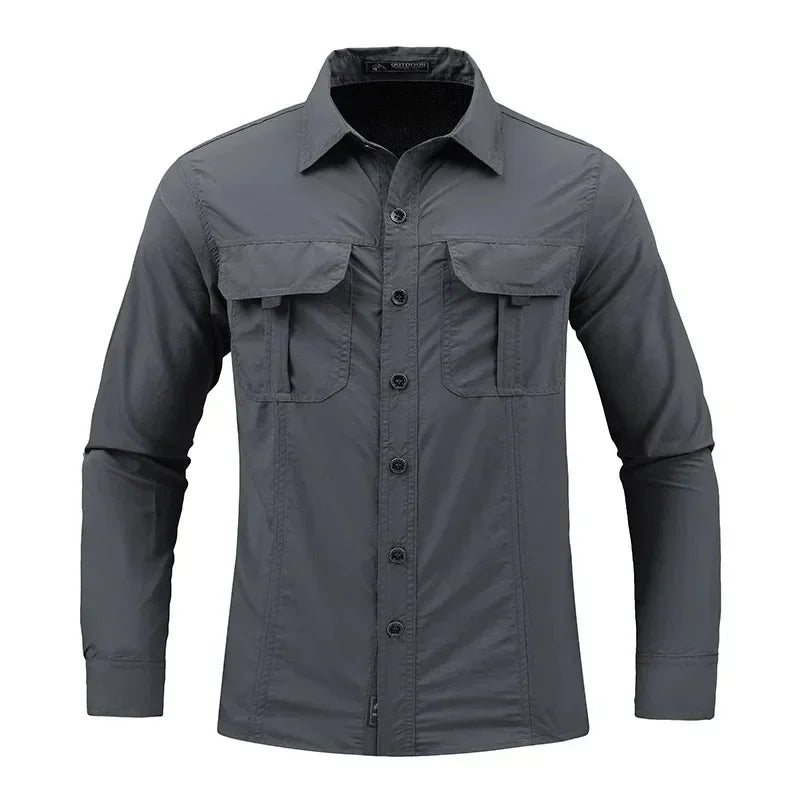 Chemise Homme à Manches Longues Léger et Séchage Rapide - Chemise Respirante de Sport et Protection Solaire pour Randonnée et Activités en Plein Air - BLACKBEARD OUTDOOR INDUSTRIES
