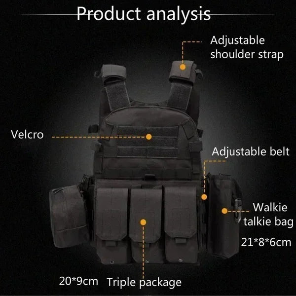 Gilet Tactique Militaire 6094 – Airsoft, Chasse, Armée, Wargame - BLACKBEARD OUTDOOR INDUSTRIES