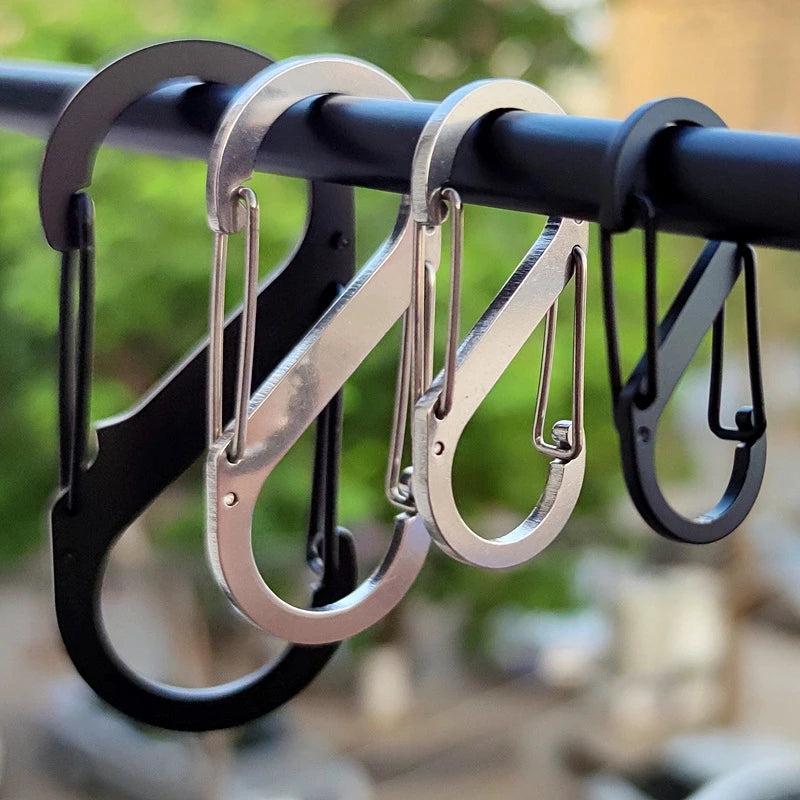 5PCS Mousquetons Tactiques en S – Mini Clip Aluminium Anti-Vol pour Camping & Randonnée - BLACKBEARD OUTDOOR INDUSTRIES