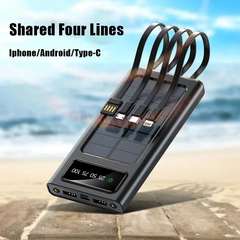 Batterie Externe Solaire Xiaomi 200000mAh – Charge Rapide – 4 Câbles Intégrés – Écran LED – Ports USB, Type-C & Lightning - BLACKBEARD OUTDOOR INDUSTRIES