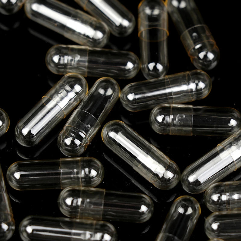 100PCS Capsules Vides en Gélatine Transparente - Taille Standard 00#, 0#, 1# Ma boutique