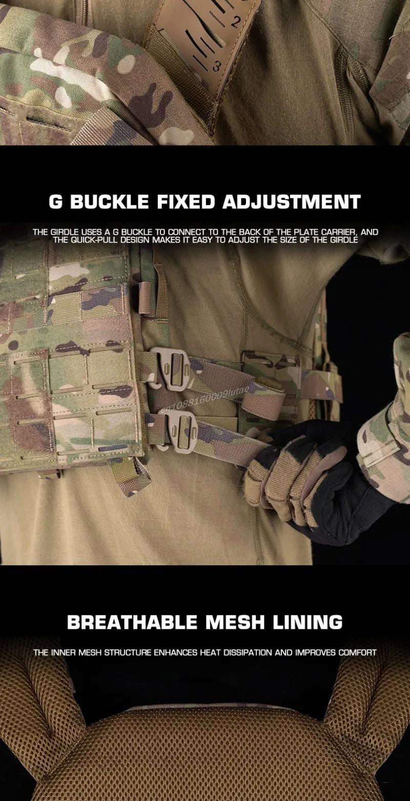 Gilet Tactique KZ Plate Carrier - Profil Bas, Léger, Ajustable, avec MOLLE et Système de Libération Rapide – Gilet de Combat pour Airsoft et Chasse - BLACKBEARD OUTDOOR INDUSTRIES