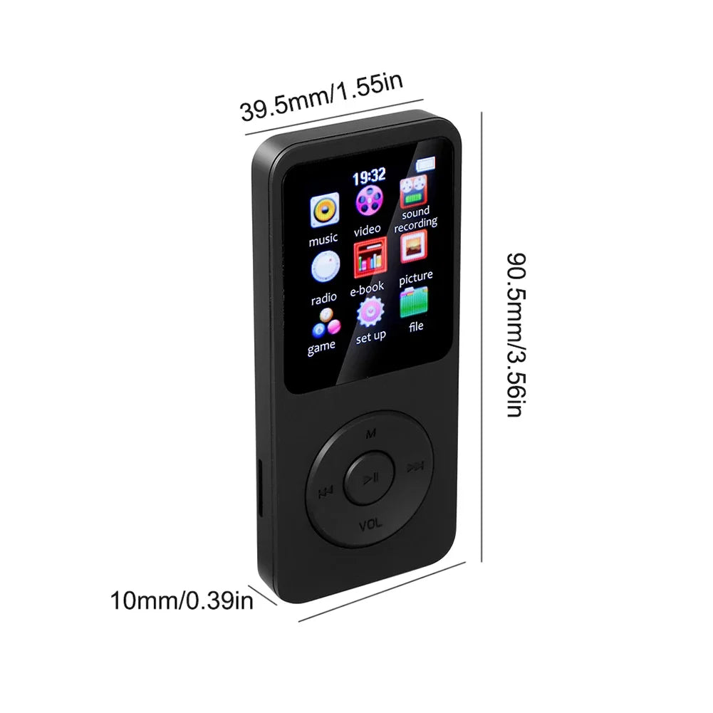 Lecteur MP3 Portable HiFi P3 avec Écran TFT 1,8’’ Bluetooth 5.4 | Haut-parleur intégré | Lecture Vidéo | Radio FM | Enregistreur Vocal | Lecteur E-Book - BLACKBEARD OUTDOOR INDUSTRIES
