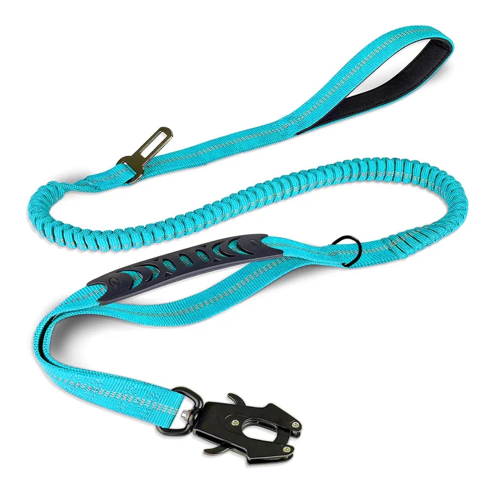 Laisse Tactique Élastique Réfléchissante avec Amortisseur de Chocs et Ceinture de Sécurité – Spécial Grands Chiens Ma boutique