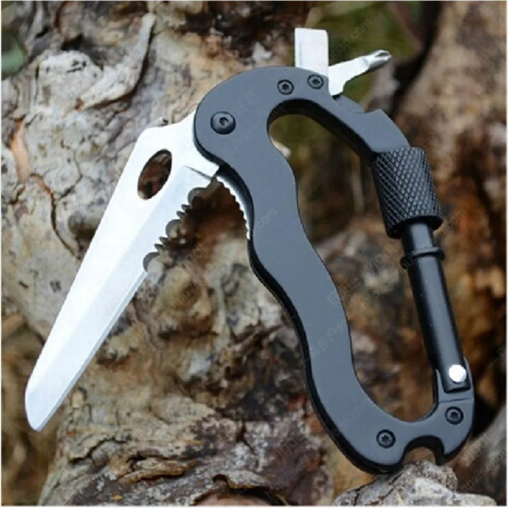 Porte-Clé Multifonction de Montagne avec Couteau Pliant et Scie - Mousqueton Pratique pour Randonnée et Activités Extérieures - BLACKBEARD OUTDOOR INDUSTRIES