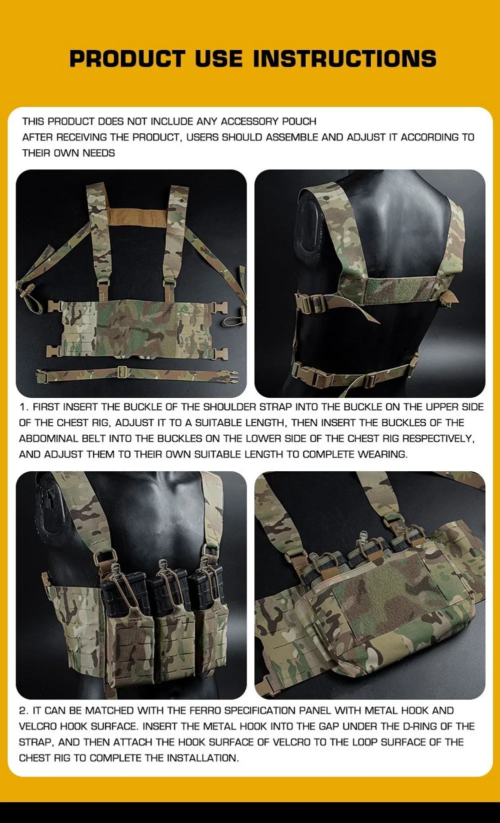 FCPC Chest Rig Mini Harness – Harnais H Style Ferro Ma boutique