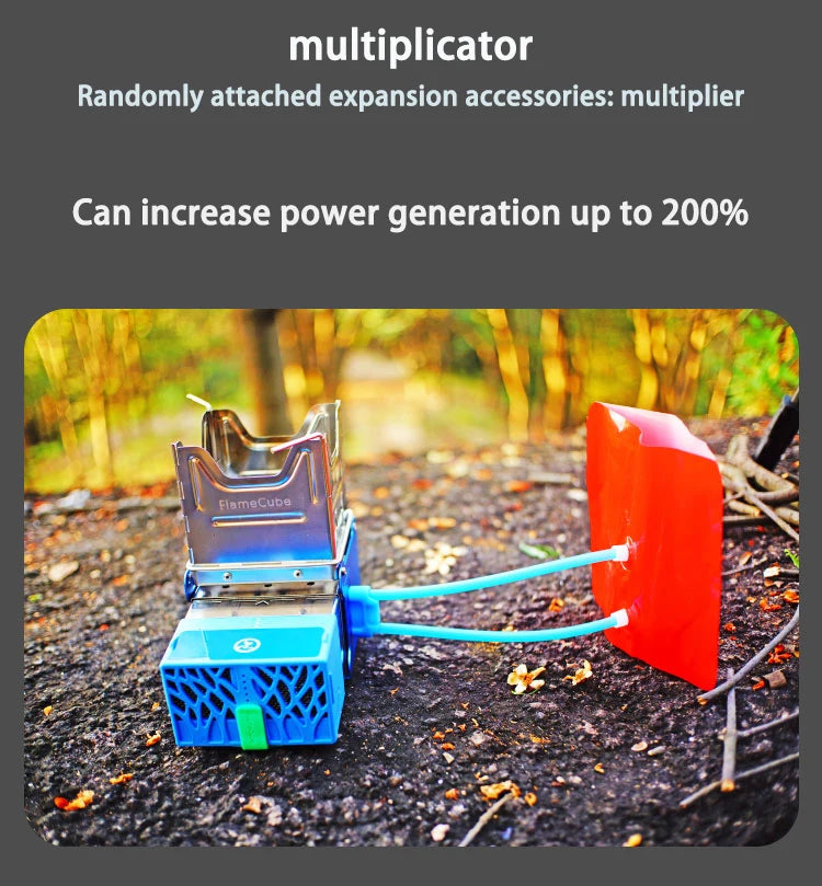 Mini Réchaud de Camping Portable – Survival Stove avec Générateur Thermoélectrique et Powerbank - BLACKBEARD OUTDOOR INDUSTRIES